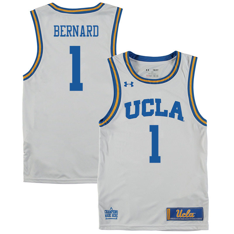 Men #1 Jules Bernard UCLA Burins College Basketball Jerseys Sale-White